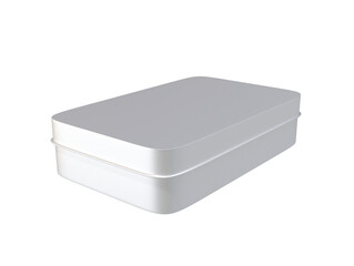 3D Render a white box with a lid on a white background