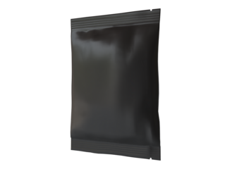 3D Render a black bag of food on a white background
