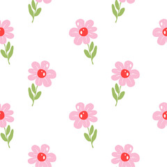 Flower vector seamless pattern illustration floral background 