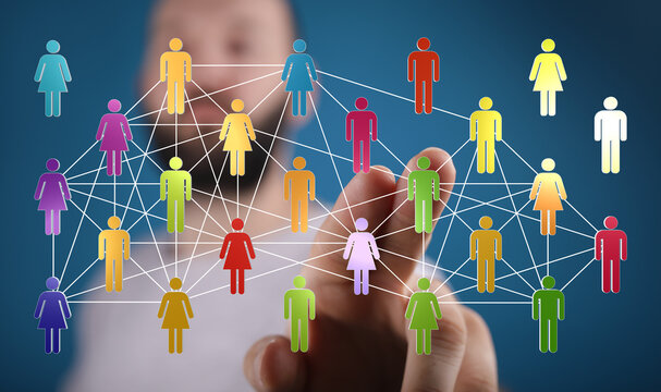 Concept of global communication, network and connections. Representing a digital social network or teamwork and - Powered by Adobe