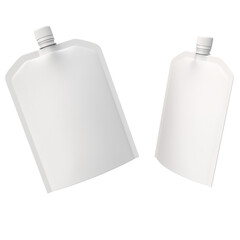 3D Render two white plastic bottles with a white cap