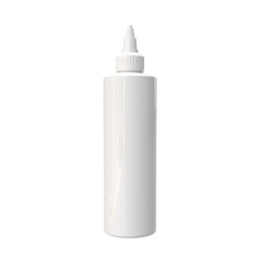 3D Render a white bottle of liquid on a white background