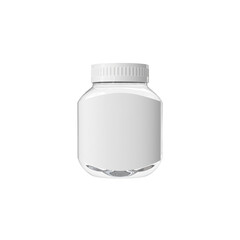 3D Render a white bottle with a white lid