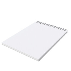 3D Render a spiral notebook with a blank page on top
