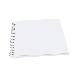 3D Render a white notebook with a spiral binding