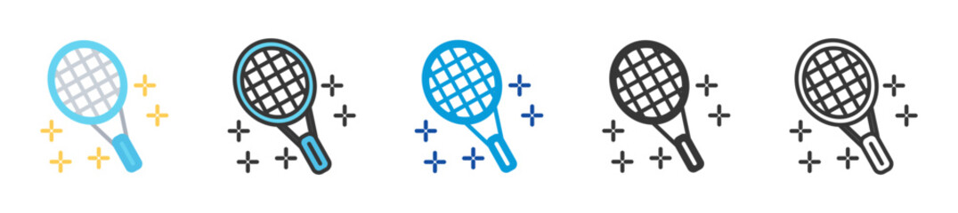 Obraz premium racket icon set multi style various collection