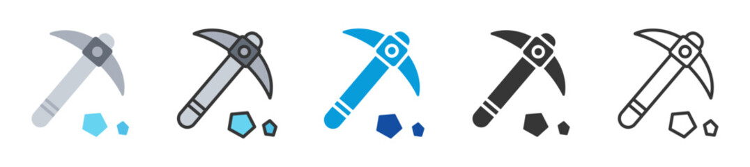 Fototapeta premium ice axe icon set multi style various collection