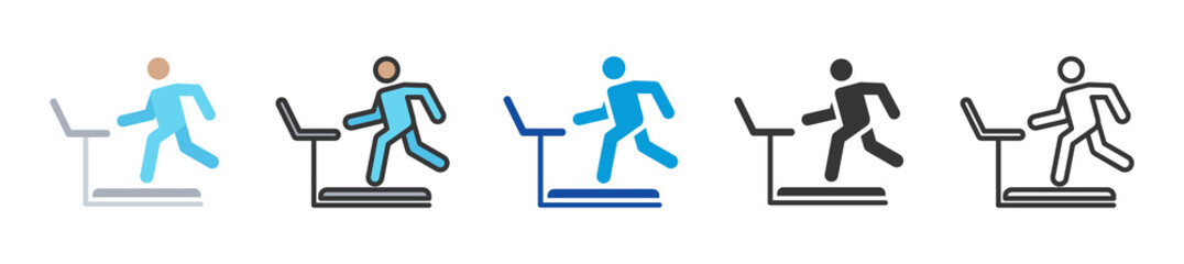 treadmill icon set multi style various collection