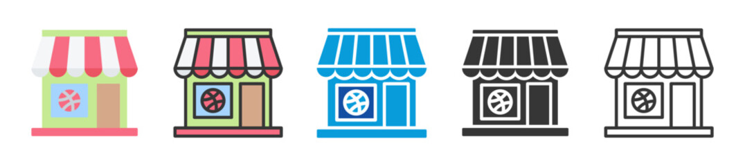 sport equipment store icon set multi style various collection