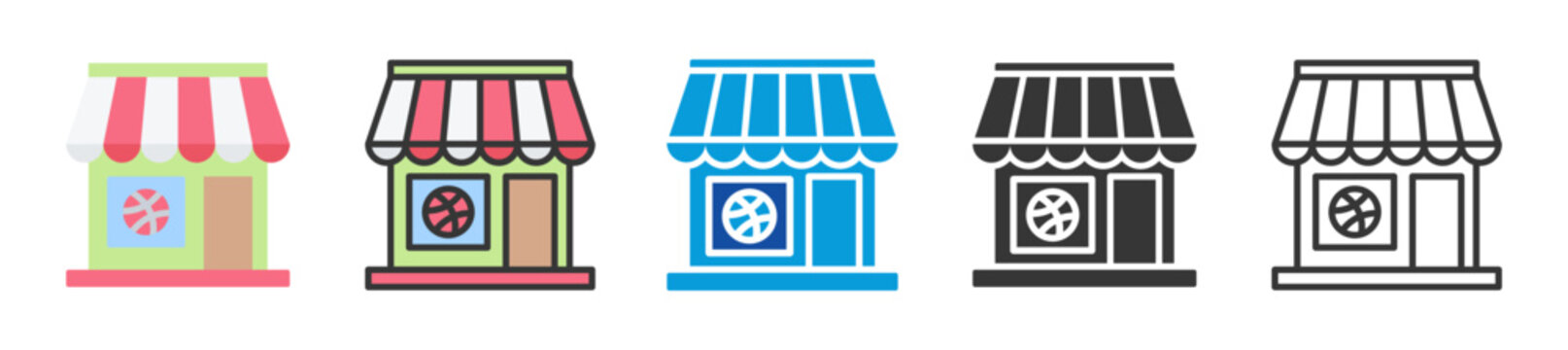 sport equipment store icon set multi style various collection