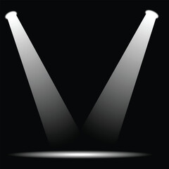 White Spotlight Beam on Black Background &ndash; Minimalist Stage Lighting Effect