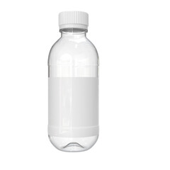 3D Render a plastic bottle with a white cap