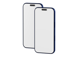 Two blank modern smartphones, great for showcasing app designs or promotional graphics. Mockup your product usi