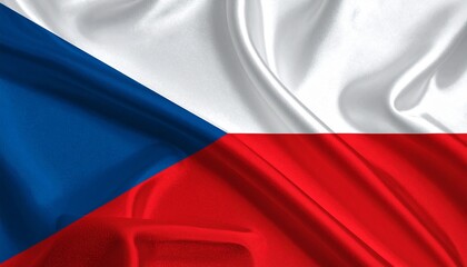 Czech Republic national flag with white-red bands and blue triangle, symbol of identity and sovereignty.