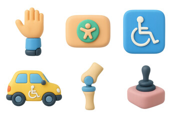 Inclusive icon set featuring accessibility and diversity symbols for design projects