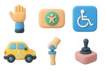Inclusive icon set featuring accessibility and diversity symbols for design projects