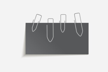 Realistic binder clips on card mockup.