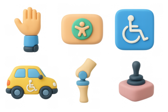Inclusive icon set featuring accessibility and diversity symbols for design projects