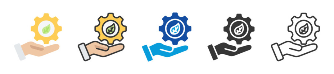 environmental stewardship icon set multi style various collection