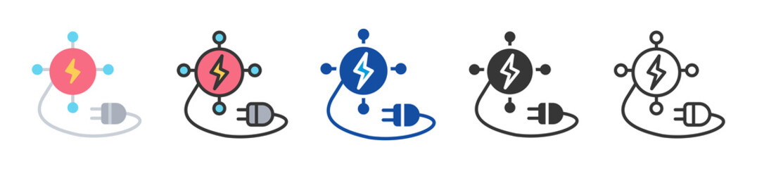 alternative energy icon set multi style various collection