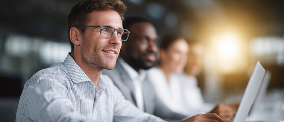 Professional Business Meeting in Modern Office Environment