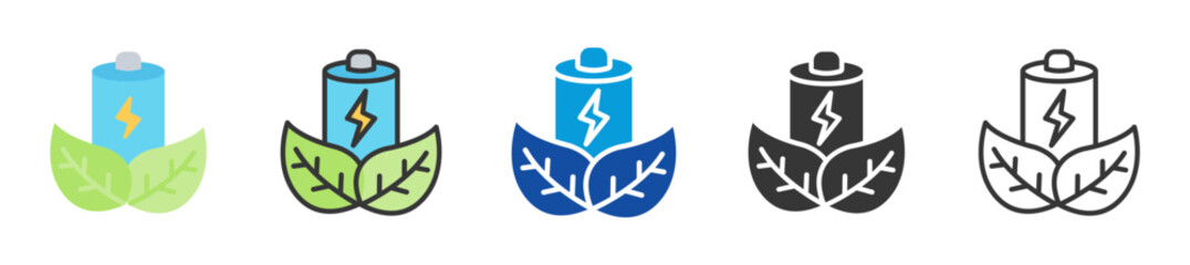 green energy icon set multi style various collection