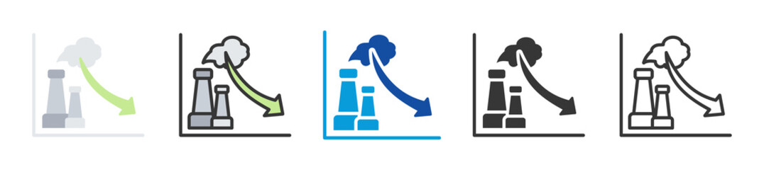 carbon reduction icon set multi style various collection