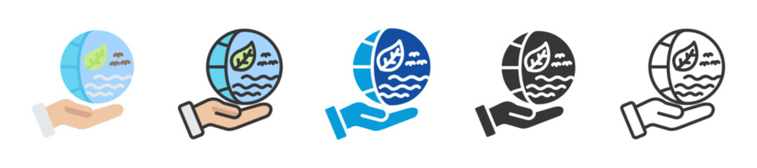 natural resource icon set multi style various collection