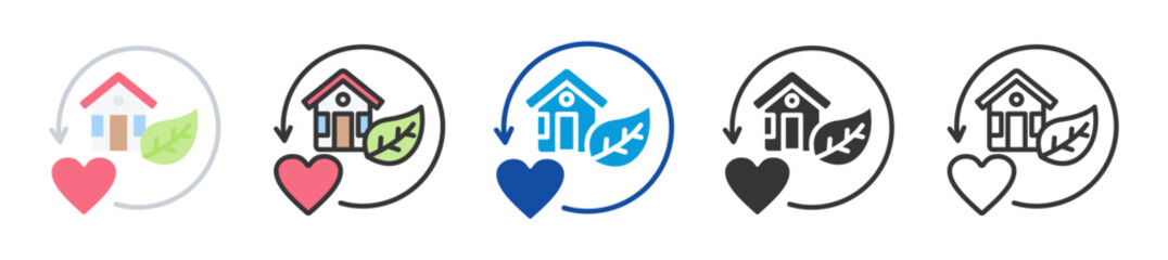 sustainable living icon set multi style various collection