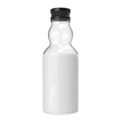 3D Render a white bottle with a black lid