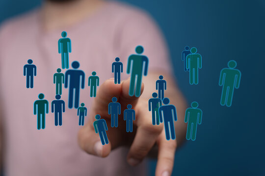 Connecting people in the digital world. Human interaction concept for teamwork and technology. Social media, ne - Powered by Adobe