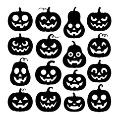 Set of halloween pumpkins