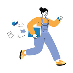 Running Late Vector Flat Illustration EPS 10 File