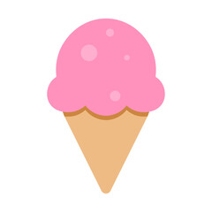 Ice cream icon. Pink ice cream vector