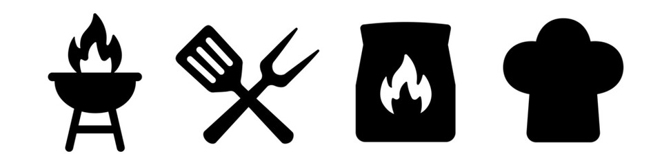 BBQ icon. Barbecue icon set