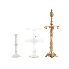 Set of Three Different Height and Style Dessert Stand Pillars