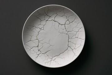 Abstract Cracked White Texture on Dark Background