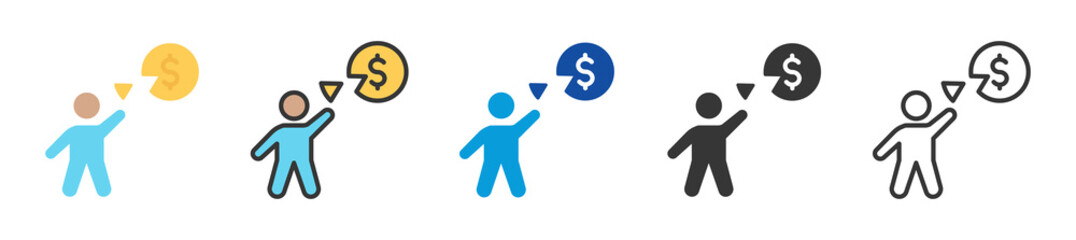 deductible icon set multi style various collection