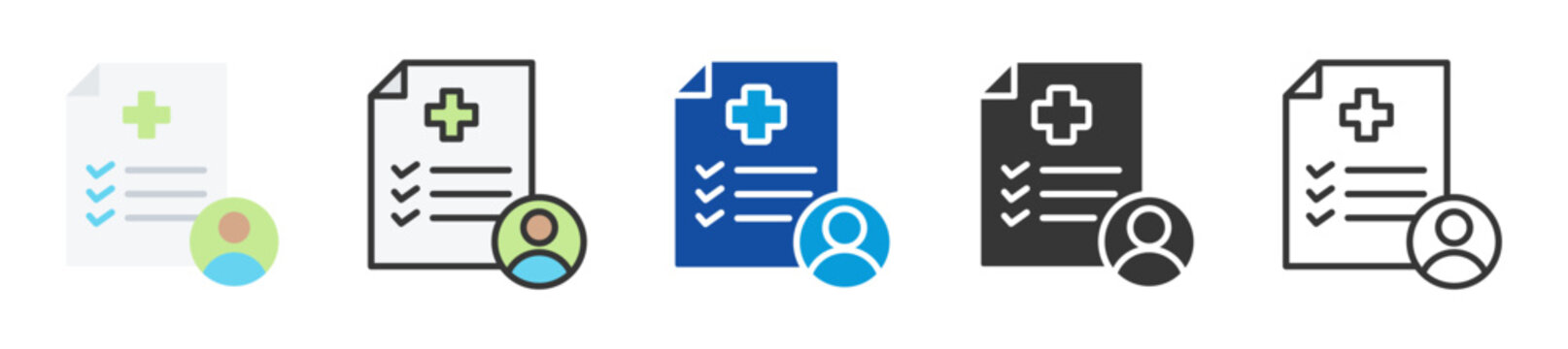 prior authorization icon set multi style various collection