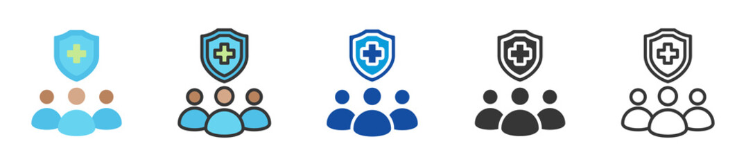 Fototapeta premium group coverage icon set multi style various collection