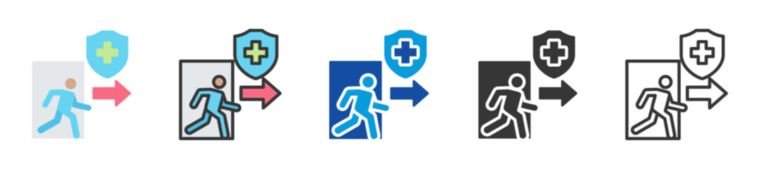 outpatient care icon set multi style various collection