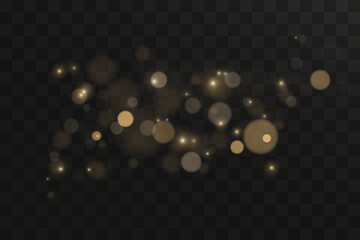 Soft amber fairy light string with looping garland curves, golden glow particles, and warm holiday illumination ideal for card borders, party invitations, and elegant transparent overlays  © Максим Славов