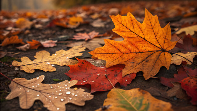 red maple leaf on the ground
