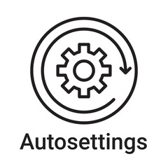 Autosettings icon. Vector line symbol for a website, product card, presentation and mobile app, packaging or instruction. Editable outline sign
