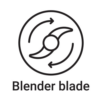 Blender blade icon. Vector line symbol for a website, product card, presentation and mobile app, packaging or instruction. Editable outline sign