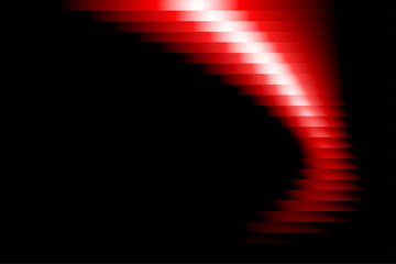 Abstract Red Motion Gradient Background, Futuristic Ribbed Glass and Wave Effect on Dark Backdrop, Vector Illustration