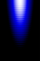 Abstract Blue Vertical Gradient Background, Futuristic Ribbed Glass and Motion Wave Effect on Dark Backdrop, Vector Illustration