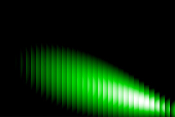 Green Motion Gradient Background, Abstract Ribbed Glass and Wave Effect on Dark Backdrop, Vector Illustration