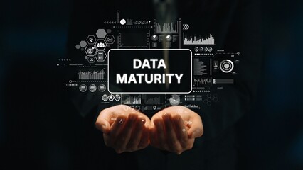 Conceptual representation of data maturity in a digital transformation context with visual analytics and charts. Asymptotic smart data analytic.