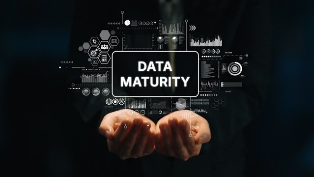 Conceptual representation of data maturity in a digital transformation context with visual analytics and charts. Asymptotic smart data analytic.